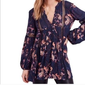 Free People paisley Tunic size L